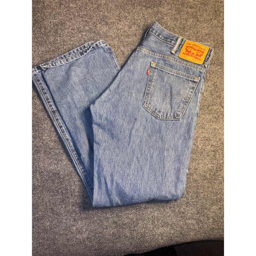 Levi's 517 Straight Jeans Mens 36x32 Blue Denim Flat Front Stretch Medium Wash